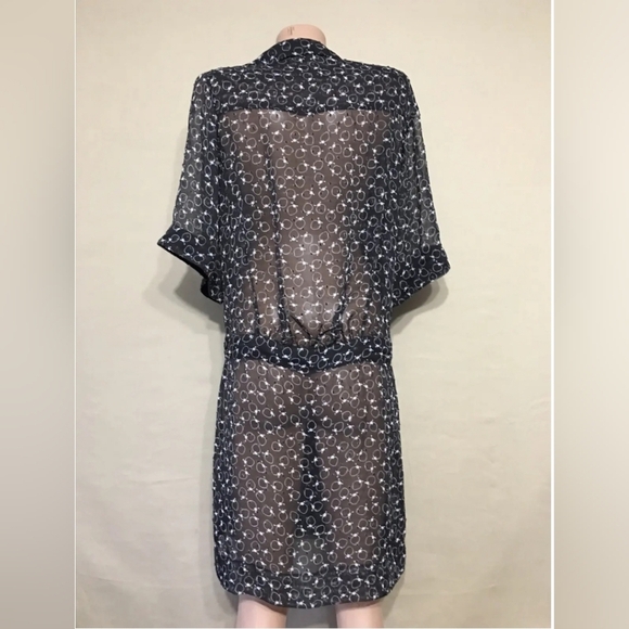 See by Chloe Black Chiffon Mini Mesh Dress Strawberry Size US 8 - Picture 5 of 10